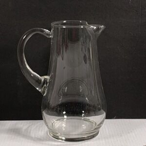 Clear Glass Pitcher Handle Spout Water Beverage Serving Jug Bar 80 Oz. 10"T